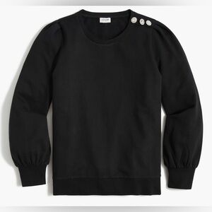 J. Crew Puff Sleeve Sweatshirt with Jewel Buttons